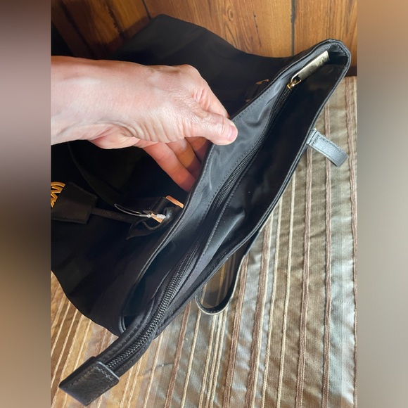 Michael Kors Black Polyester Morgan MD Zippered Tote; Fair Used Condition - Picture 5 of 14